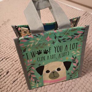 Adorable puppy mini shopping tote